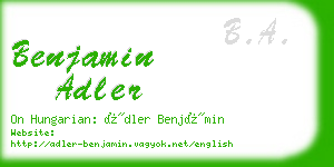 benjamin adler business card